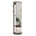 thumbnail image 7 of Leumius Rotating Full-Length Mirror Cabinet,360° Swivel Wood Jewelry Armoire with Hooks & Shelves for Bedroom/Closet, 7 of 7