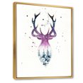 thumbnail image 2 of Designart Deers Christmas Illustration Traditional Floating Frame Wall Art, 2 of 4