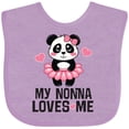 thumbnail image 3 of Inktastic Nonna Loves Me Granddaughter Panda Girls Baby Bib, 3 of 4