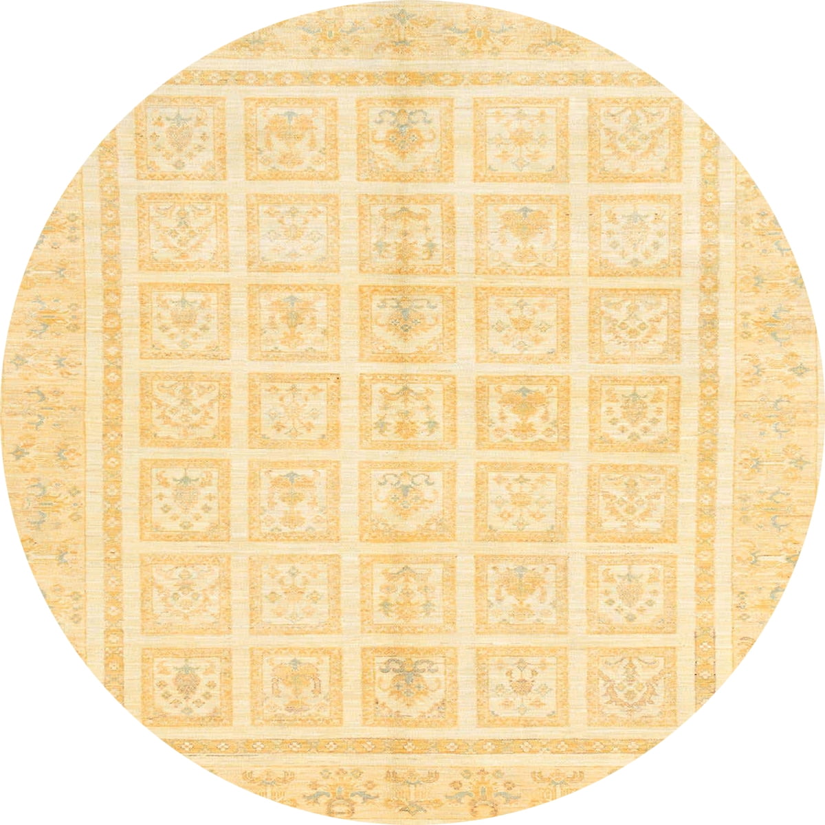 Ahgly Company Indoor Round Abstract Sun Yellow Abstract Area Rugs, 4