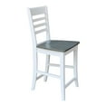 thumbnail image 6 of International Concepts Wood Slat Back Roma Counter Height Stool - 24" Seat Height - White/Heather Gray, 6 of 10