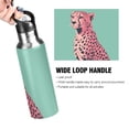 thumbnail image 4 of Yayeee 20oz Insulated Water Bottle Double Wall Stainless Steel with Flip Straw Lid, Big Pink Cheetah, 4 of 7
