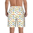 thumbnail image 3 of Yiaed Cartoon Transport Print Men's Swim Trunks with Lining Quick Dry Sports Shorts Beach Shorts Boardshorts-XX-Large, 3 of 5
