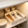 thumbnail image 5 of Silverware Drawer Organizer Tray, Cutlery Storage Holder With 5 Slot Divided Compartments, Plastic Kitchen Utensil Tray For Spoons Forks Knives, 5 of 8