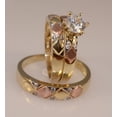thumbnail image 4 of Lab Created Diamond His Her Trio Solitaire Ring & Band Set 14K Yellow Gold Plated Solid 925 Sterling Silver, 4 of 5