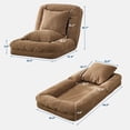 thumbnail image 3 of Lit Poire Convertible avec Réglage à 5 Positions, 2 Oreillers et Tissu Chenille, Sofa de Repos Multi-Usage pour Humains et Animaux de Compagnie, Tatami Lounge pour Chambre Salon Bureau, Noir/brun/beige, 3 of 8