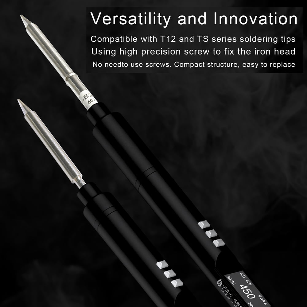 Electric soldering iron table,Support Pd2.0/3.0 Oled Display Type-c Support 100w Pen Open Source 100w 0.96inch Iron Table Function - Ideal 0.96inch Oled Protocol With Auto Iron Esp32 Max 100w
