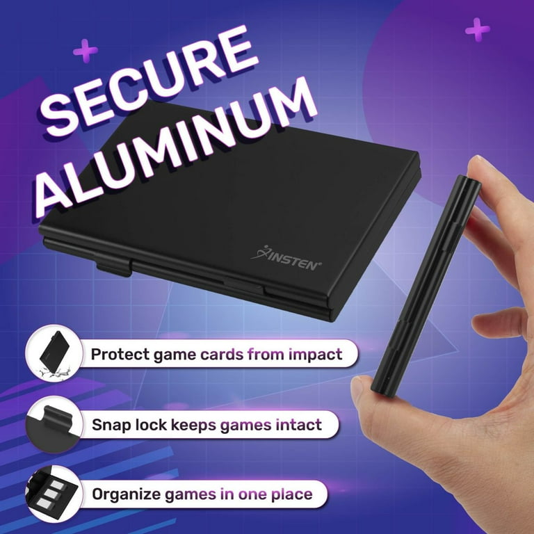 Insten Game Card Case For Nintendo Switch and OLED Model Games Storage Aluminum Portable Holder 6 Game Slots Black