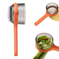 thumbnail image 2 of Pelador de zanahorias con caja de almacenamiento, pelador con cubo de almacenamiento, pelador de almacenamiento naranja + verde, 2 of 8