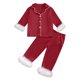 thumbnail image 1 of Odeerbi 2-14 Años Niñas Pluma Pijamas Entallado Solapa Manga Larga Camisa Pantalones Conjunto de Ropa de Dormir Impresa Suave Dos Piezas de Pijama, 1 of 4