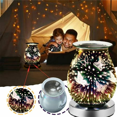 

GETHOME Electric Oil Burner 3D Butterfly Aroma Lamp Melt Romantic Bedroom Night Gift