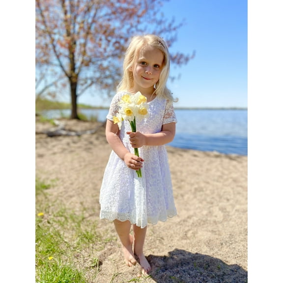 Flower Girl White Lace Dress