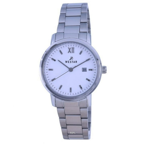 Westar 40245STN101 White Dial Stainless Steel Quartz Women Watch, Blue