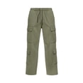 thumbnail image 4 of Men's Multi-Pocket Cargo Drawstring Hiking Pants Light Green M, 4 of 5