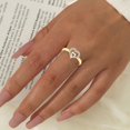 thumbnail image 4 of CILENON Gold Ring Set Heart-To-Heart Ladies Diamond Engagement Ring Creative Jewelry Love Gif Wedding Bands Gold Rings for Women Non Tarnish Chunky Rings(Gold,6), 4 of 6