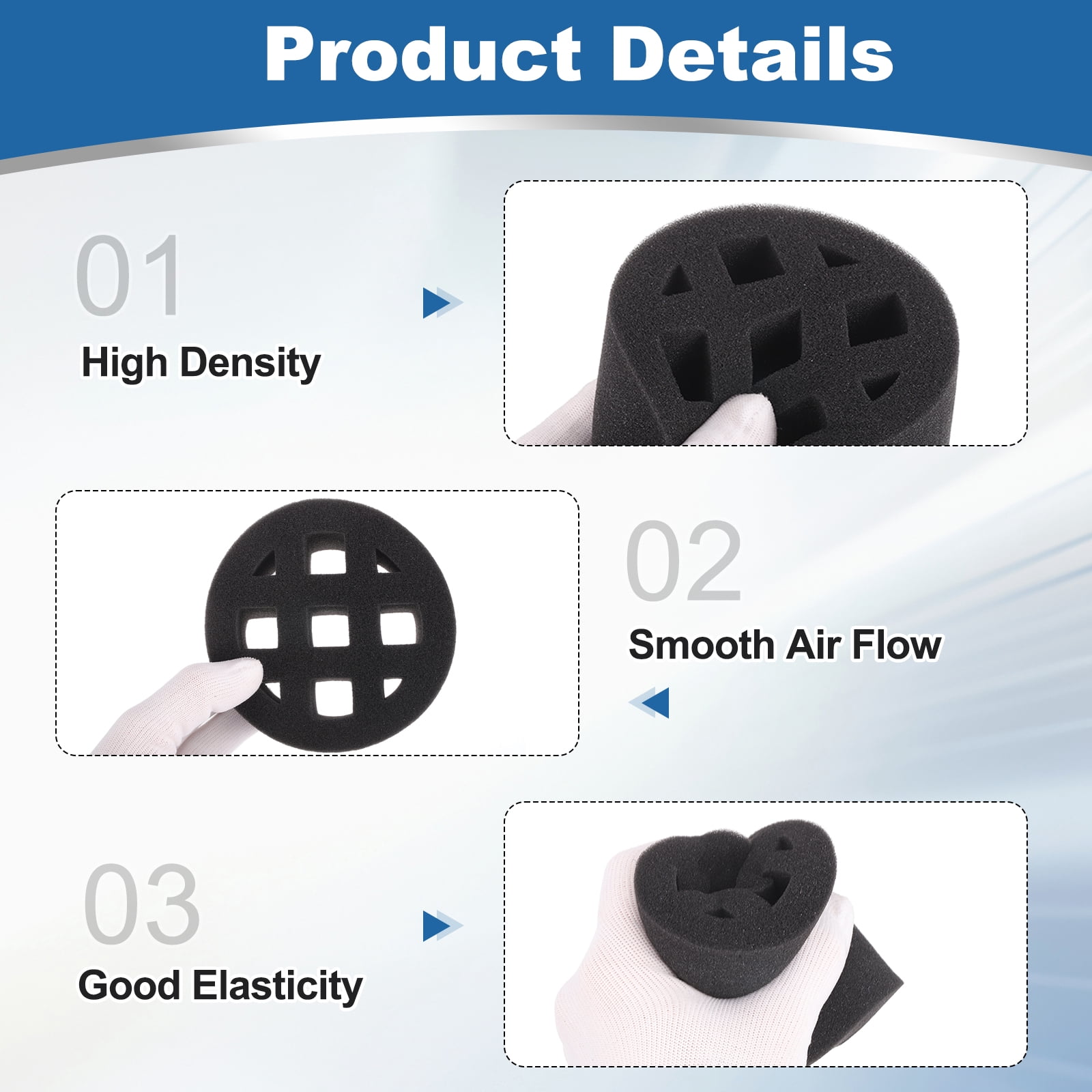 Uxcell 2Pcs In-line Duct Sound Absorbing Tool Sponge, (100mm/ 4") - Elastic Duct Noise Reducing Foam Sound Insulation Silence Ducting Accessories for Round Ventilation Pipes, Black