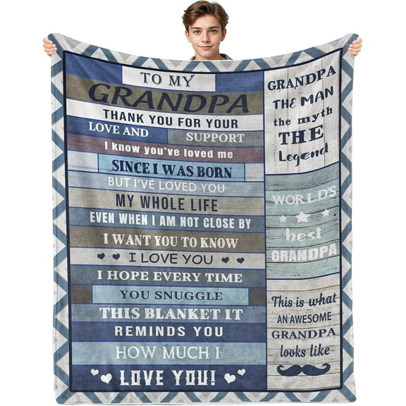 Grandpa Gifts, Grandpa Birthday Gifts, Gifts for Grandpa, Grandpa Blanket, Old Man Gifts for Grandparent's Day, Thanksgiving Day, Xmas, 60"x50"