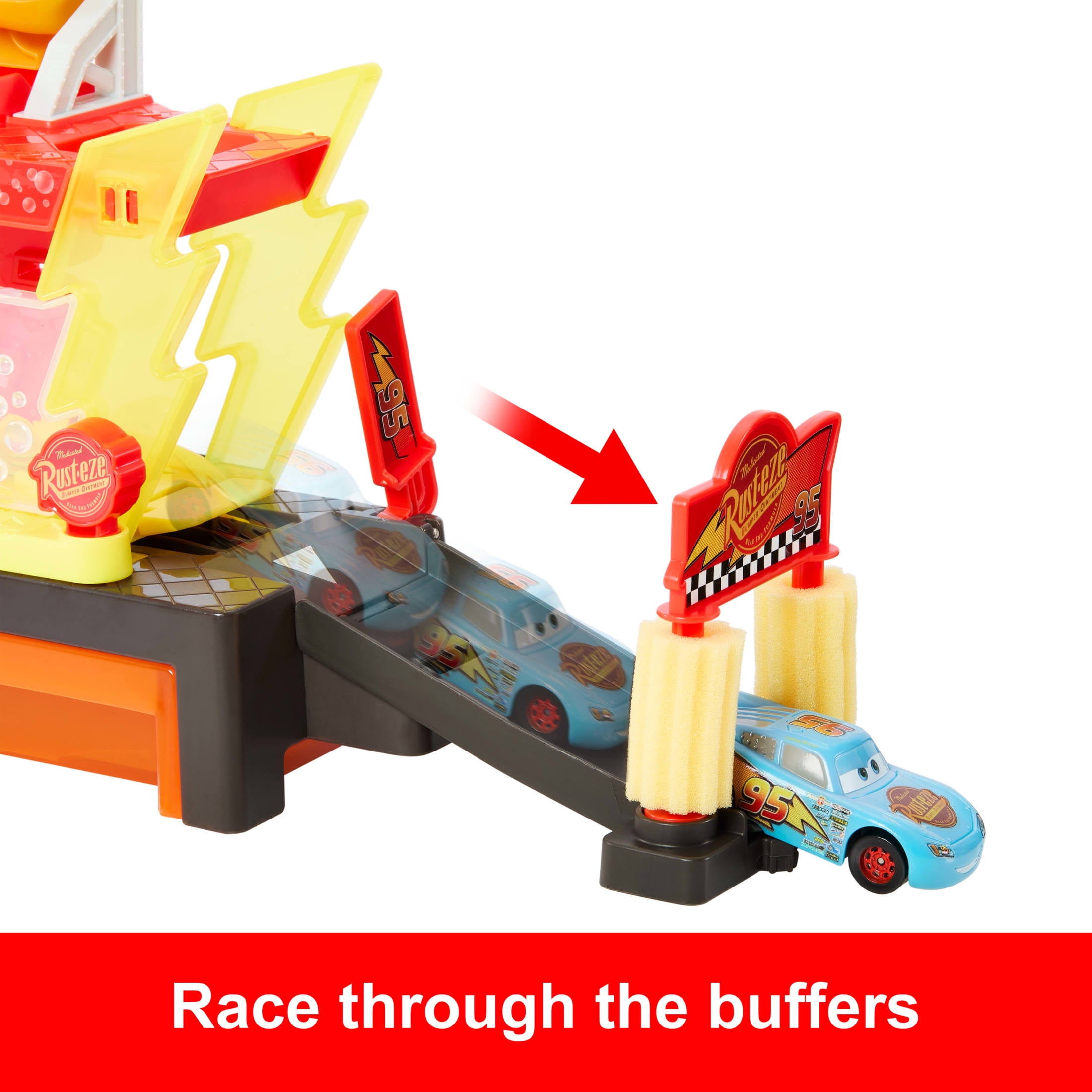 Disney and Pixar Cars Color Changers Race Ready Car Wash Playset & Color Changing Lightning McQueen