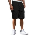 thumbnail image 3 of Mens Cargo Shorts 7 Inch Inseam Elastic Waistband Baggy Elastic Drawstring Waist Athletic Jogger Sports Outdoor Trousers Lightweight Summer Outdoor Multiple Pockets,Black,XXXL, 3 of 3