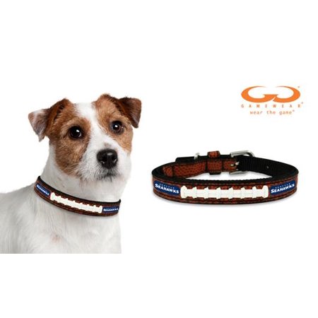 Seattle Seahawks Classic Stitched Leather Extra Small XS NFL Football Dog Collar