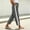 Dark Gray, variant on Nhthy Ladies Side Lace Inset Straight Pants, Exquisite Spliced Lace Craft, Soft Linen Blend Fabric, Elastic Waist, Elegant Daily Casual Trousers Black XXL