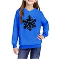 thumbnail image 4 of Lorytime Christmas Sweaters for Kids Girls Boys Snowflakes Hoodies Long Sleeve Pullover Drop Shoulder Soft Tops Blue, 4 of 4