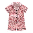 thumbnail image 1 of Ensemble de Pyjamas en Satin pour Filles, Manches Courtes Imprimées, Pyjama Boutonné pour Filles, Ensemble de Pyjamas de Mode pour Filles, Pyjamas pour Enfants Garçons Filles Mode, 1 of 3