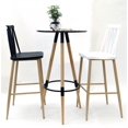 thumbnail image 2 of Commercial Seating Products Minimalist Mid Century Modern Design 14.5''x14.5'' Round Black Bar height Table, 2 of 3