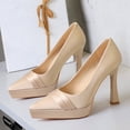 thumbnail image 2 of High Heels for Women Stiletto Pointed Toe Pumps 11.5 CM Satin Wedding Evening Party, 2 of 6