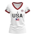 thumbnail image 4 of Outfmvch 4th of July Shirts American Flag Tee Tops 250 Anniversary Usa Shirt Vintage Country Music Tee Usa Shirts for Women Short Sleeve Loose Top America Print Causal Tee Graphic T Shirts White 2XL, 4 of 7