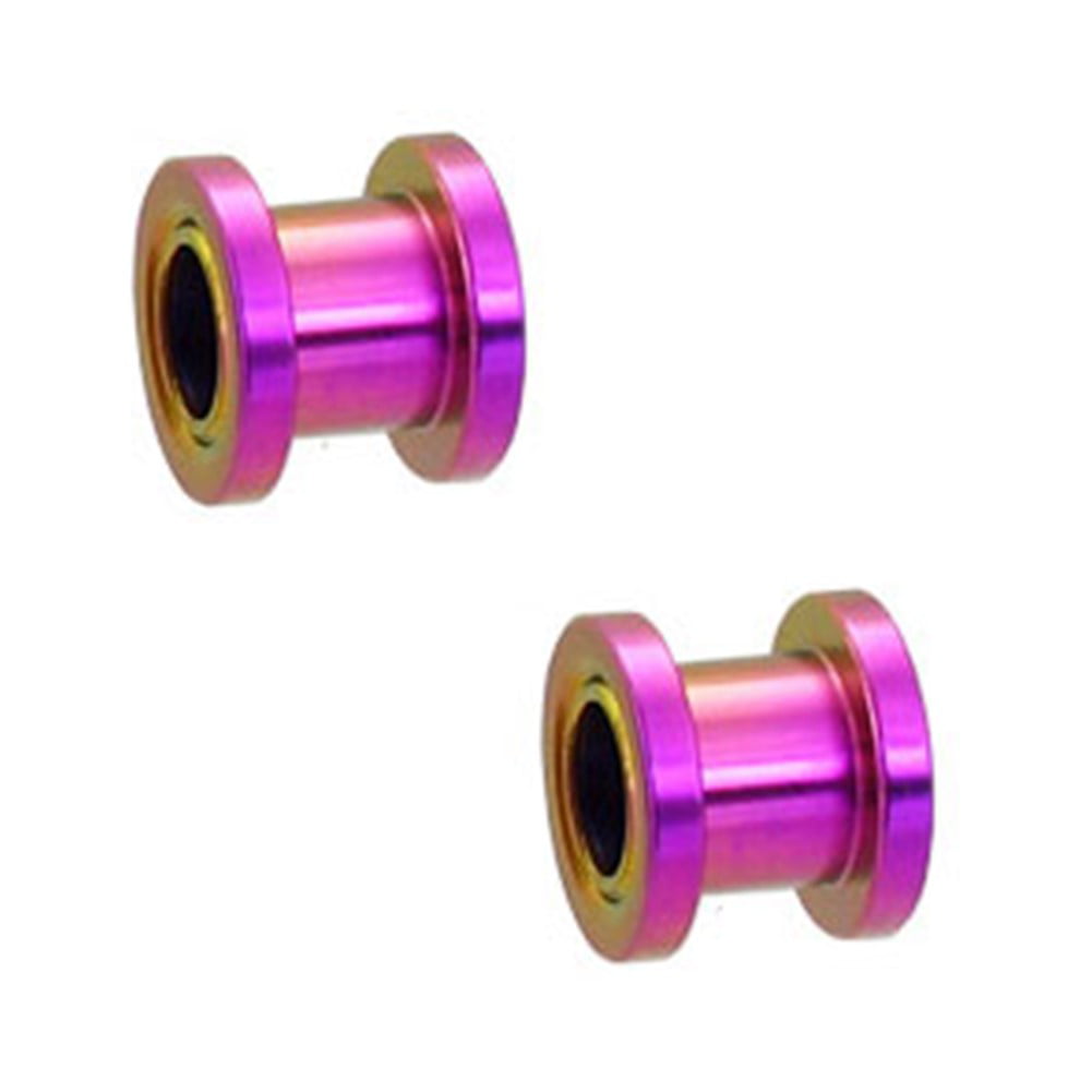 PAIR-Purple Titanium IP Double Flare Ear Tunnels 19mm/3/4" Gauge Body Jewelry