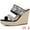 Black, variant on Unique Bargains Platform Rhinestones Espadrille Beige Wedge Sandals for Women 7 M US