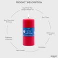 thumbnail image 6 of Hosley 6" High Red Unscented Pillar Candle, Set of 4, Hand-Poured, Long Clean Burning, 6 of 9