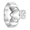 thumbnail image 1 of Bague Claddagh 14 Carats en Or Blanc pour Hommes, 1 of 5