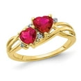 thumbnail image 1 of 1.60 Carat (ctw) Lab-Created Heart Ruby Ring in 10K Yellow Gold, 1 of 4