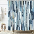 thumbnail image 2 of Blue and White Shower Curtain, Abstract Modern Ombre Art Painting Graffiti Machine Washable Waterproof Fabric for Bathroom Decor Bathtub with Hooks 72"W x 78"L (Pack of 1), 2 of 6