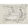thumbnail image 2 of Ivan Ivanec 24x18 Black Ornate Framed Double Matted Museum Art Print Titled: The Stage Inside the Camp Barrack. (1943), 2 of 5