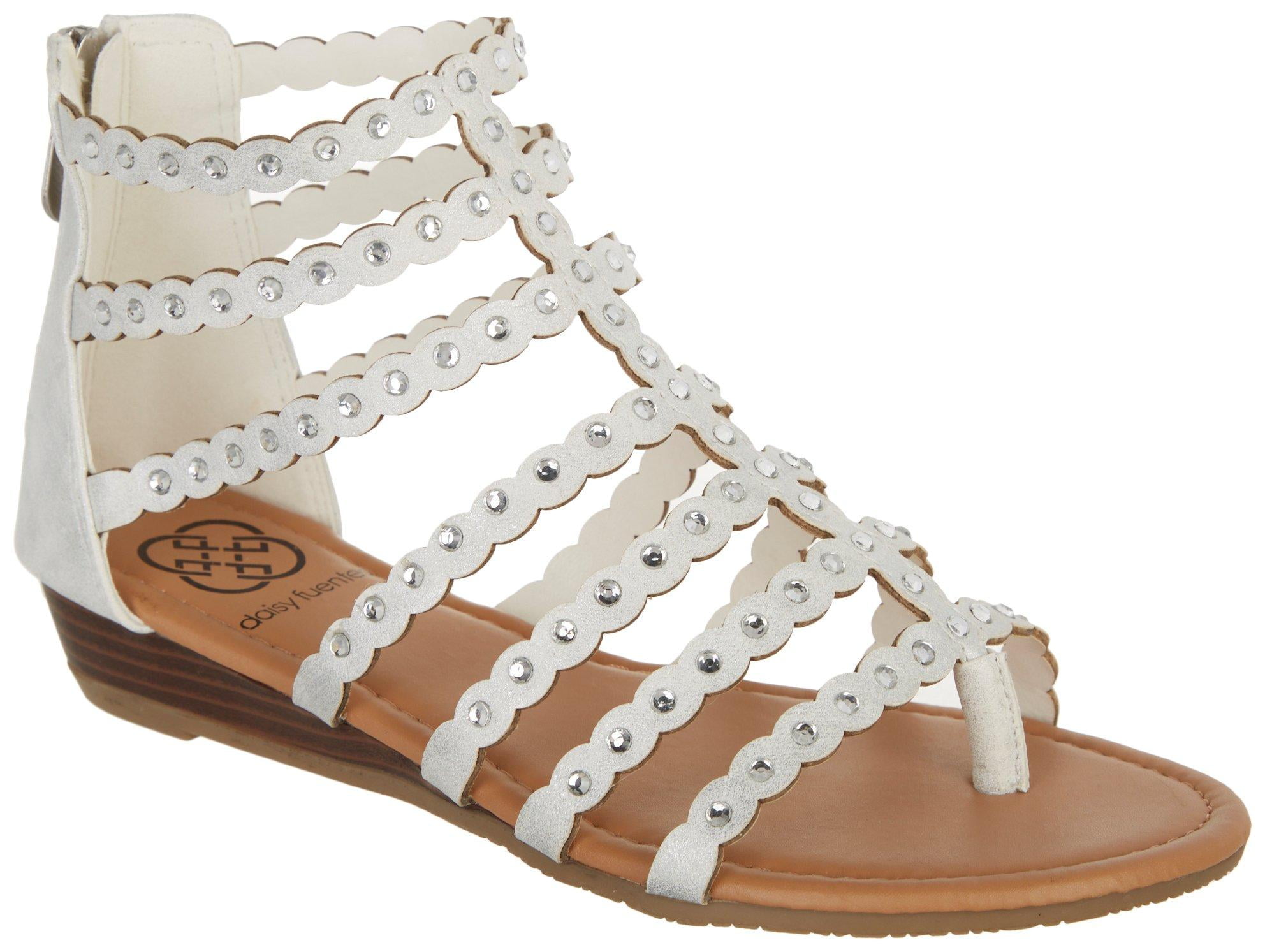 Daisy Fuentes Womens Gamma Sandals 6.5 White - Walmart.com