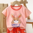 thumbnail image 4 of NAISIBABY Toddler Girls Outfit 2-Piece, Soft Cotton Cute Short Sleeve T-Shirt and Shorts Kids Summer Casual Clothes Sets Multicolor 6Months, 4 of 5