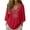 48# Red, variant on Embroidered Tops for Women 3/4 Sleeve Boho Cotton Linen Shirts Plus Size Peasant Gauze Blouses Casual Bohemian Shirts (L,Light Blue)