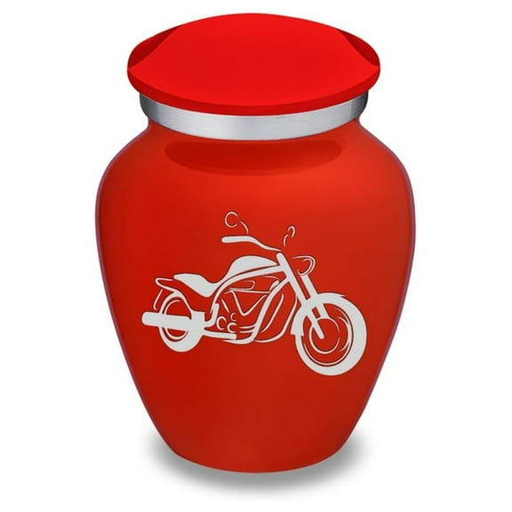 Drevy Motorcycle Keepsake Cremation Urn (Bright Red)