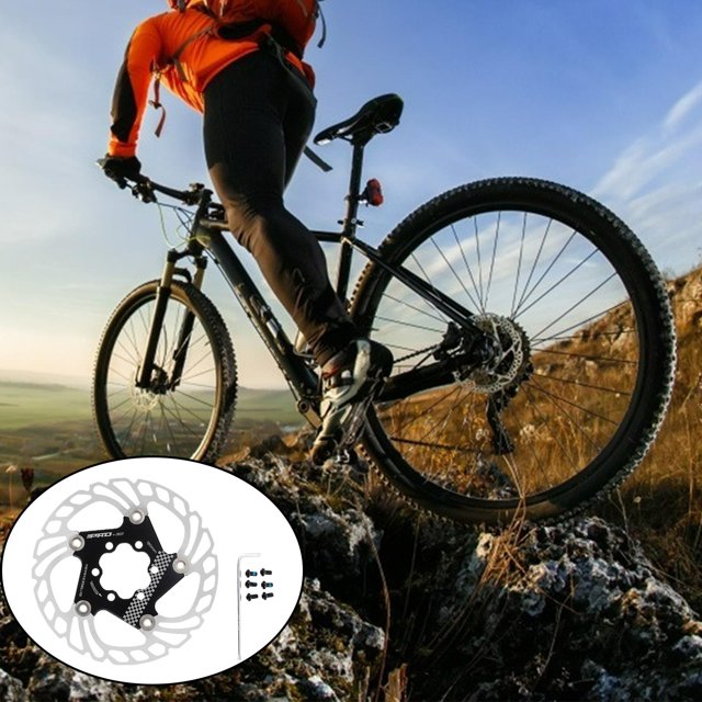 Disco de freno de disco de bicicleta de carretera de montaña Disco de freno hidráulico de carretera de montaña Bridas con tornillos de montaje (140 mm 160mm negro Baoblaze Bicicleta de freno de disco del rotor