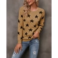 thumbnail image 2 of Sweaters for Women Star Pullover Sweater Tops Crew Neck Long Sleeve Casual Winter Sweaters Alsol Lamesa, 2 of 6