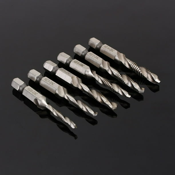 Tap Drill Bit Hex Shank Drill Hex Shank Combination Drill Spiral Hex Drilling Set 6Pcs Hex Shank Combination Drill Bits Spiral Hex Self Tapping Drilling Screws Walmart
