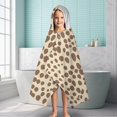 thumbnail image 6 of Beige and Brown Of Leopard Print Hooded Bath Towel，60"x35" for Ages 3 To 12 Kids, Quick Dry Lightweight Soft Microfiber Hood Beach Towel Cover Up for Kids, 6 of 7