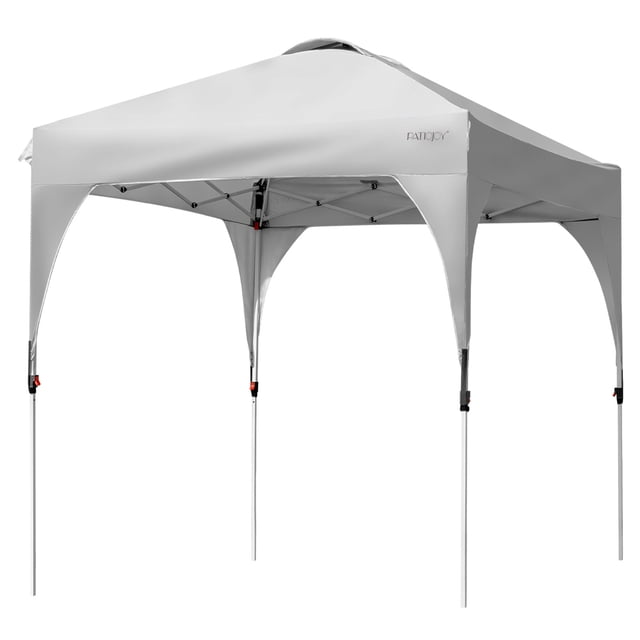 Patiojoy Abri Instantané Commercial à Déploiement Rapide 6,6 Pi x 6,6 Pi à Hauteur Réglable avec Sac à Roulettes Portable Gris