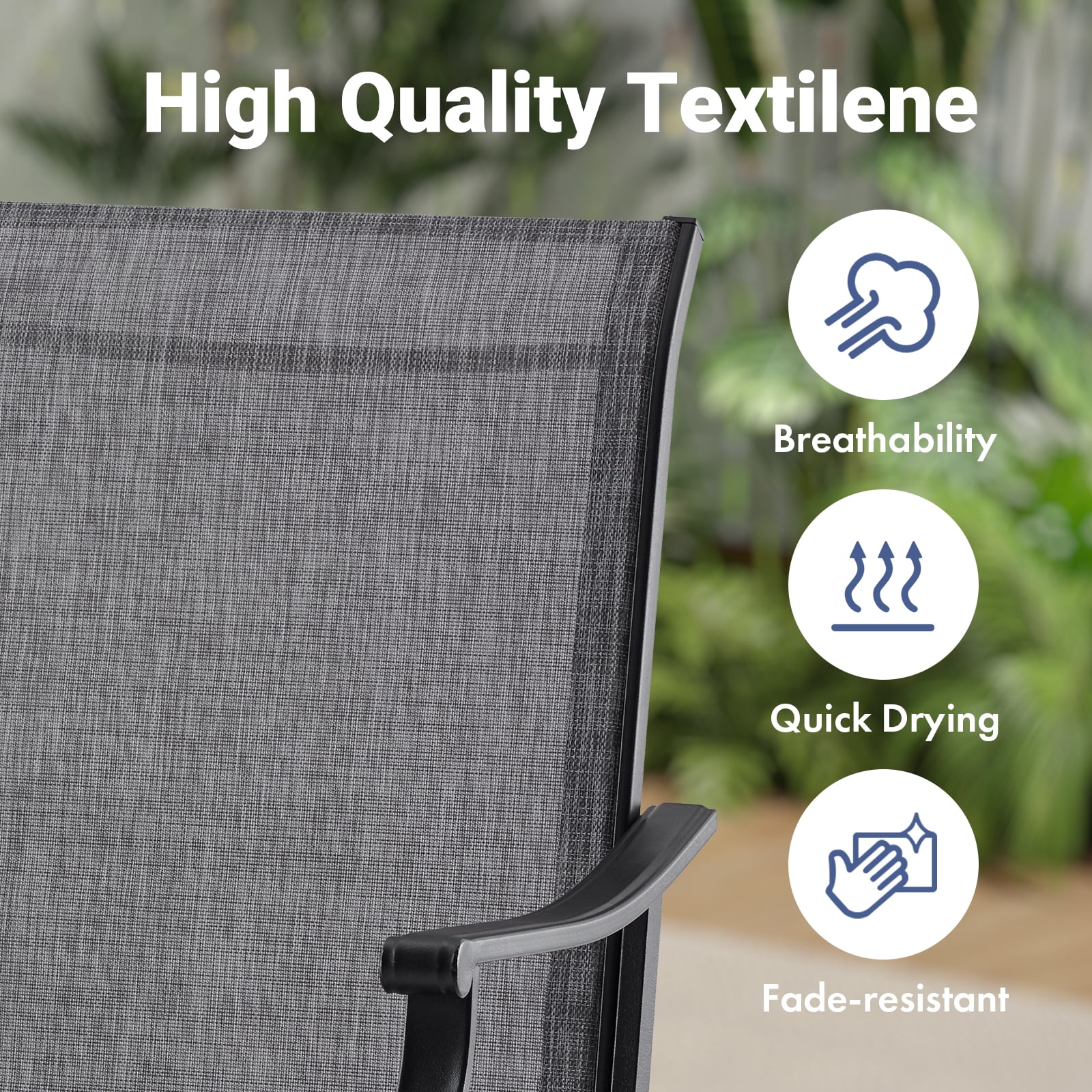 STARY Outdoor Dining Chairs Set of 2, 360°Swivel Patio Dining Chair with Textilene Fabric, Outdoor Metal Armchair All Weather Resistant, Ergonomic Comfort, Perfect for Patio, Backyard, Balcony