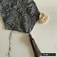 thumbnail image 2 of Decorative Grey Table Runner 6 - 8 Seater Table Runner (14 x 90 inch), Beaded & Tassels Table Runner, Silk fabric Table Linen, Paisley Pattern Contemporary Style - Celestial Paisley, 2 of 10