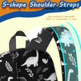 thumbnail image 5 of Black White Dinosaur Skeletons Bold 17" Waterproof Oxford School Backpacks for Teens, S-Shape Padded Straps, for School, Travel, Hiking, Camping, 5 of 5