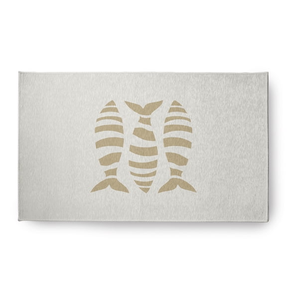 Simply Daisy 18 x 30 Puzzle Fish Nautical Chenille Rug, Taupe